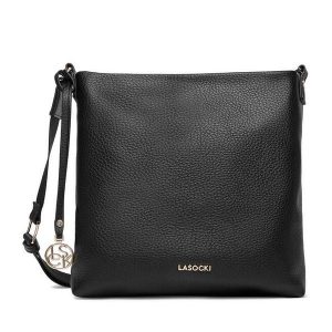 Torebka Lasocki. Czarne torebki klasyczne Lasocki, bez wzorów, bez dodatków. Za 169,99 zł.