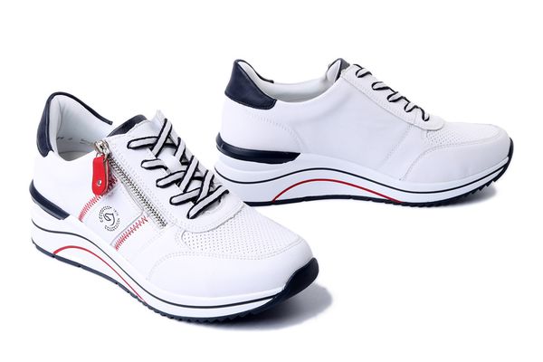 RIEKER REMONTE D0T04-81 white combination, półbuty damskie. Białe półbuty Rieker Remonte, bez wzorów, ze skóry, bez obcasa, na koturnie, bez zapięcia. Za 293,93 zł.