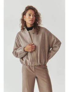 TATUUM Wełniana kurtka przejściowa "Sakali" w kolorze szarobrązowym rozmiar: M. Brązowe kurtki Tatuum, m, bez wzorów, z wełny, bez kaptura. Za 480,90 zł.