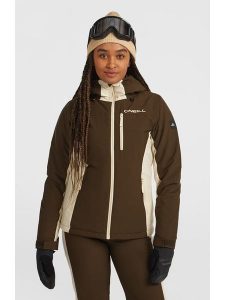 O'Neill Kurtka narciarska w kolorze brązowo-beżowym rozmiar: XL. Brązowe kurtki sportowe O'Neill, s, bez wzorów, bez kaptura, narciarskie. Za 592,99 zł.