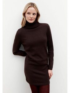 More & More Sukienka dzianinowa w kolorze ciemnobrązowym rozmiar: 40. Brązowe sukienki More & More, na co dzień, bez wzorów, z dzianiny, bez kołnierzyka, bez ramiączek, mini, proste. Za 222,94 zł.