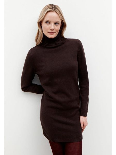 More & More Sukienka dzianinowa w kolorze ciemnobrązowym rozmiar: 42. Brązowe sukienki More & More, na co dzień, bez wzorów, z dzianiny, bez kołnierzyka, bez ramiączek, mini, proste. Za 213,69 zł.