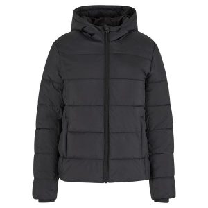 Krótka Kurtka Puchowa Z Kapturem Dla Kobiet. Czarne kurtki Urban Classics, s, bez wzorów, z puchu, z kapturem. Za 310,99 zł.