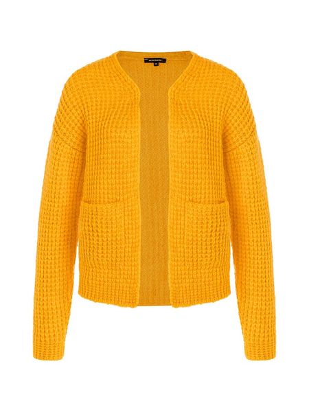 More & More Kardigan w kolorze pomarańczowym rozmiar: 34. Pomarańczowe kardigany More & More, bez wzorów, ze splotem, bez ramiączek. Za 118,56 zł.