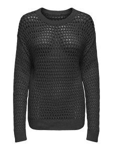 ONLY Sweter w kolorze czarnym rozmiar: S. Czarne swetry oversize ONLY, s, bez wzorów, ze splotem, bez ramiączek. Za 105,38 zł.