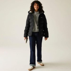 Kurtka damska zimowa ocieplana Altoro. Czarne kurtki Regatta, na zimę, l, bez wzorów, z puchu, bez kaptura. Za 449,99 zł.