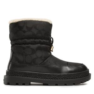 Śniegowce Coach. Czarne buty zimowe Coach, bez obcasa, bez zapięcia. Za 489,00 zł.