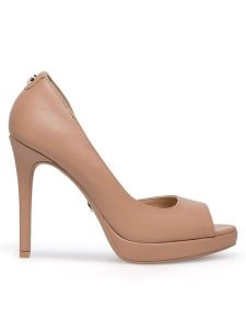 Nine West Szpilki WFA2733-1 Beżowy. Brązowe szpilki Nine West, bez wzorów, z syntetyku, bez obcasa. Za 129,99 zł.