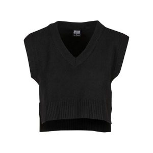 Damski sweter z dzianiny Urban Classics Soft. Czarne swetry klasyczne Urban Classics, na zimę, z dzianiny, bez kołnierzyka. Za 191,00 zł.
