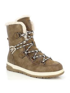 Kimberfeel Botki zimowe "Abigail" w kolorze brązowym rozmiar: 38. Brązowe botki Kimberfeel, na zimę, bez wzorów, z materiału, bez obcasa, bez zapięcia. Za 375,95 zł.