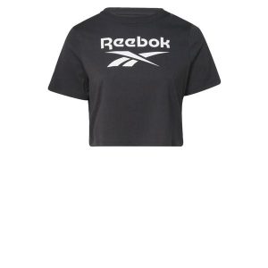 T-shirt treningowy damski Reebok H62527. Czarne t-shirty Reebok, bez wzorów, bez kołnierzyka, bez ramiączek. Za 69,00 zł.