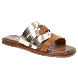 Złote Klapki Lemar Wygodne Buty Na Lato. Żółte klapki Lemar, bez wzorów, ze skóry, bez obcasa. Za 189,00 zł.