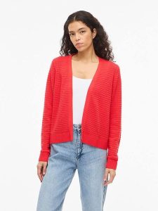 Vila Kardigan "Vilollo" w kolorze czerwonym rozmiar: S. Czerwone kardigany Vila, z bawełny. Za 83,81 zł.