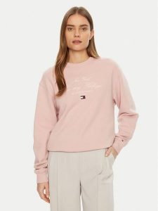 Tommy Hilfiger Bluza Modern Script WW0WW43844 Różowy Regular Fit. Czerwone bluzy TOMMY HILFIGER, xl, bez wzorów, z bawełny, bez kaptura. Za 329,99 zł.