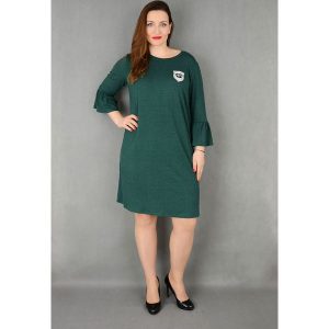 Elegancka sukienka rękaw falbanka suże rozmiary dla puszystych. Sukienki marki Moda Size Plus Iwanek. Za 139,00 zł.