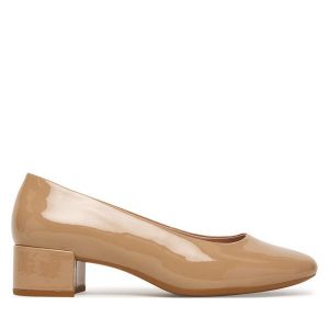 Czółenka ECCO. Brązowe czółenka ecco, bez wzorów, bez obcasa, bez zapięcia. Za 599,99 zł.