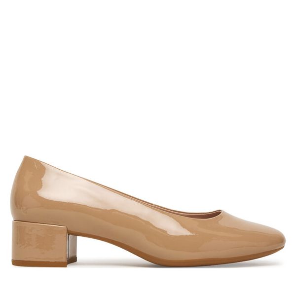 Czółenka ECCO. Brązowe czółenka ecco, bez wzorów, bez obcasa, bez zapięcia. Za 599,99 zł.