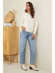 Soft Cashmere Sweter w kolorze kremowym rozmiar: 34/36. Brązowe swetry oversize Soft Cashmere, bez wzorów, z kaszmiru, bez ramiączek. Za 104,99 zł.