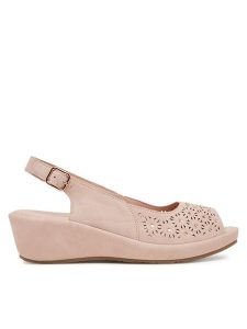 Clara Barson Sandały WFA3950-1 Różowy. Czerwone sandały Clara Barson, bez wzorów, z materiału, bez obcasa, na koturnie, bez zapięcia. Za 119,99 zł.