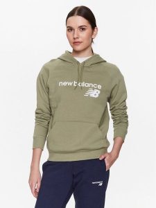 New Balance Bluza Classic Core WT03810 Zielony Relaxed Fit. Zielone bluzy New Balance, s, bez wzorów, z syntetyku, bez kaptura. Za 129,99 zł.