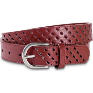 Pasek z wycinanym wzorem bonprix brązowy kasztanowy - srebrny kolor. Paski marki bonprix. Za 37,99 zł.