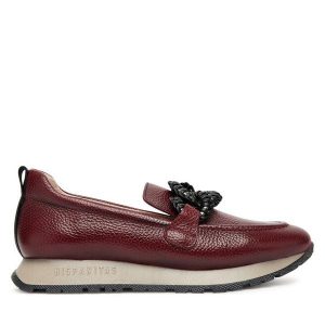 Półbuty Hispanitas. Czerwone półbuty Hispanitas, bez wzorów, bez obcasa, na płaskiej podeszwie, bez zapięcia. Za 439,99 zł.