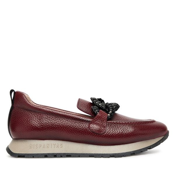 Półbuty Hispanitas. Czerwone półbuty Hispanitas, bez wzorów, bez obcasa, na płaskiej podeszwie, bez zapięcia. Za 439,99 zł.