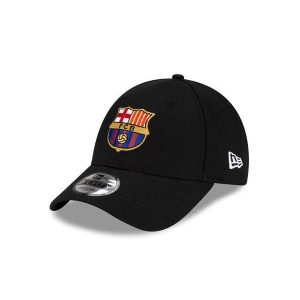 Czapka baseballowa 9Forty FC Barcelona Core. Czarne czapki New Era, bez wzorów, z bawełny. Za 119,99 zł.