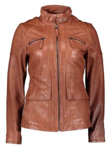 7eleven Skórzana kurtka "Kani" w kolorze karmelowym rozmiar: 36. Brązowe kurtki 7eleven, bez wzorów, ze skóry, bez kaptura. Za 482,03 zł.