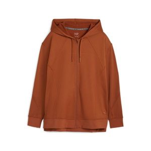 Damska bluza z kapturem zapinana na zamek Puma Cloudspun. Brązowe bluzy Puma, bez wzorów, z kapturem. Za 231,15 zł.