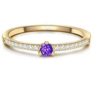 Glanzstücke München Srebrny pierścionek srebro wysokiej próby Cyrkonia żółte złoto Pierścionki 1 ct Damski. Szare pierścionki Glanzstücke München, z cyrkonią, pozłacane. Za 239,99 zł.