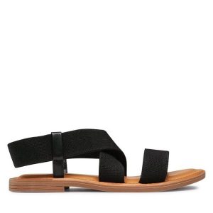 Sandały Clara Barson. Czarne sandały Clara Barson, bez wzorów, bez obcasa, na płaskiej podeszwie, bez zapięcia. Za 69,99 zł.