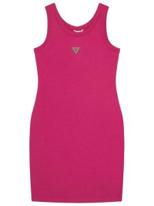 Guess Sukienka codzienna J6GK30 J1314 Różowy Slim Fit. Czerwone sukienki Guess, na co dzień, z aplikacjami, z bawełny, bez kołnierzyka, bez ramiączek, proste. Za 139,99 zł.