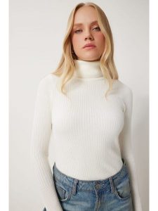 Happiness Istanbul Golf w kolorze białym rozmiar: 42. Białe golfy Happiness Istanbul, bez wzorów, prążkowane. Za 60,99 zł.