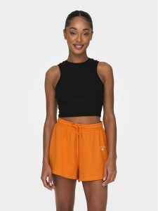 ONLY Top Vilma 15282771 Czarny Slim Fit. Czarne topy ONLY, xl, bez wzorów, z bawełny, bez kołnierzyka, bez ramiączek. Za 54,99 zł.