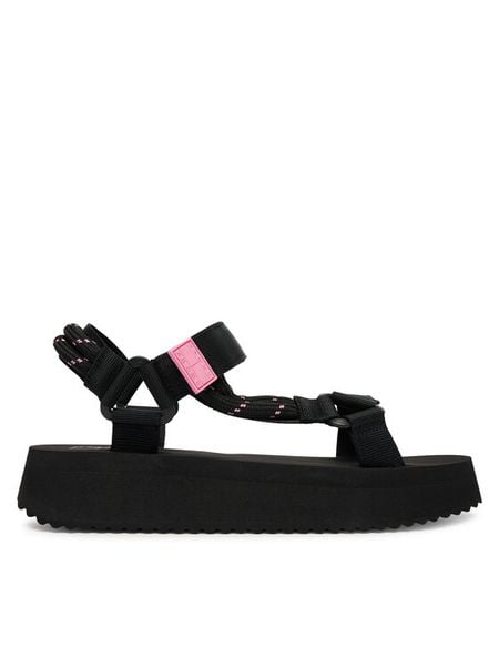 Tommy Jeans Sandały Tjw Eva Rope Sandal EN0EN02970 Czarny. Czarne sandały Tommy Jeans, bez wzorów, z jeansu, bez obcasa, na płaskiej podeszwie, bez zapięcia. Za 289,99 zł.