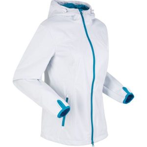 Lekka kurtka softshell bonprix biało-morski turkusowy. Kurtki marki bonprix. Za 189,99 zł.