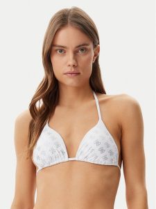 Guess Góra od bikini E5GJ13 MC040 Biały. Białe bikini Guess, z aplikacjami, z syntetyku. Za 179,99 zł.