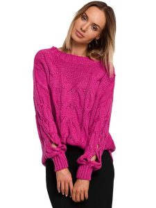 Made of emotion Sweter w kolorze różowym rozmiar: S/M. Różowe swetry oversize Made Of Emotion, m, bez wzorów, bez ramiączek. Za 127,65 zł.