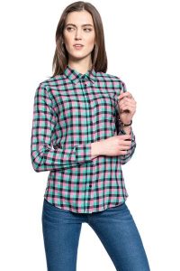 WRANGLER LS WESTERN SHIRT DAMSKA KOSZULA W KRATĘ DŁUGI RĘKAW BLACK W5Z1OR100 112130363. Czarne koszule Wrangler, s, bez wzorów, bez kołnierzyka, bez ramiączek. Za 139,99 zł.