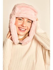 WINTERLAND Czapka w kolorze jasnoróżowym rozmiar: onesize. Różowe czapki WINTERLAND, bez wzorów, z futra. Za 61,60 zł.