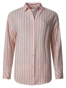 Timezone Koszula - Loose fit - w kolorze łososiowym rozmiar: XL. Pomarańczowe koszule Timezone, xl, bez wzorów, bez kołnierzyka, bez ramiączek. Za 170,87 zł.