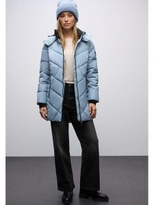 Street One Kurtka zimowa w kolorze błękitnym rozmiar: 42. Niebieskie kurtki Street One, na zimę, bez wzorów, z puchu, bez kaptura. Za 384,71 zł.