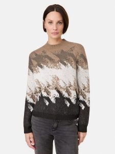 TAIFUN Sweter w kolorze czarno-kamelowym rozmiar: 40. Brązowe swetry oversize Taifun, bez wzorów, z wełny, bez ramiączek. Za 162,49 zł.