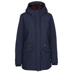 Trespass Anza - Damska kurtka softshellowa Navy Marl. Niebieskie kurtki Trespass, bez wzorów, z softshellu, bez kaptura. Za 399,99 zł.