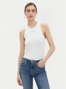 PINKO Top 100822 A2C1 Biały Regular Fit. Białe topy Pinko, m, bez wzorów, z bawełny, bez kołnierzyka, bez ramiączek. Za 195,99 zł.