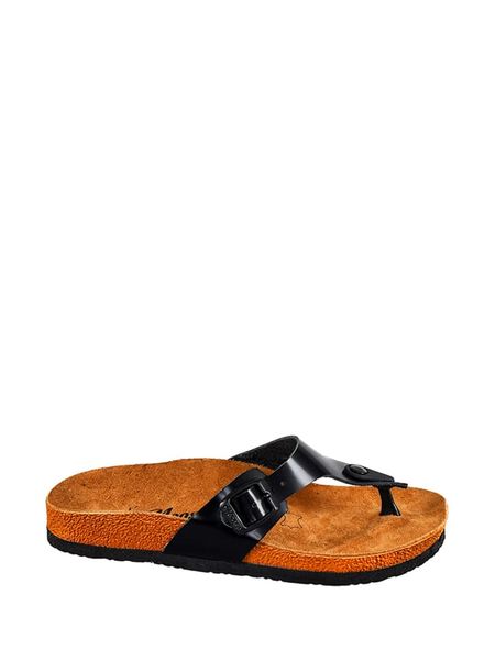 Moosefield Skórzane japonki w kolorze czarnym rozmiar: 41. Czarne klapki Moosefield, bez wzorów, ze skóry, z otwartym noskiem, bez obcasa. Za 148,26 zł.