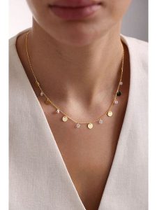Lodie Silver Srebrny naszyjnik z elementami ozdobnymi - dł. 45 cm rozmiar: onesize. Szare naszyjniki Lodie Silver, z cyrkonią, srebrne. Za 105,38 zł.