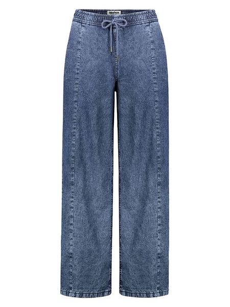 Sublevel Spodnie w kolorze niebieskim rozmiar: S. Niebieskie spodnie z wysokim stanem Sublevel, bez wzorów, z bawełny, z podwyższonym stanem. Za 148,26 zł.