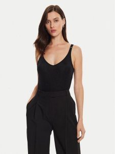 Morgan Top 232-DANIEL Czarny Slim Fit. Czarne topy Morgan, xl, bez wzorów, z syntetyku, bez kołnierzyka, bez ramiączek. Za 99,99 zł.